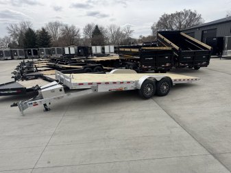 New NEW 2025 H&H Speedloader ALUMINUM 22’ POWER TILTbed flatbed Trailer 2-7000 lb axles =14K