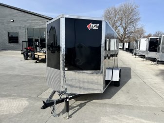 New NEW 2025 AERO 6x12 +2 V WHITE Interior QUALITYAluminum Wheels Matching aluminum Spare Tire and Mount included $240 value Enclosed Rear Ramp Cargo Trailer