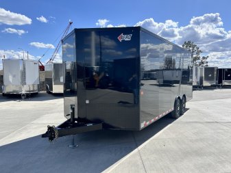 New NEW 2025 AERO 8.5x20 +2’V, 2-7000lb axles= 14K 7’ TALL, 3/8 WOOD Interior, BLACKOUT  EDITION- QUALITY Aluminum Wheels Enclosed Car Hauler Trailer