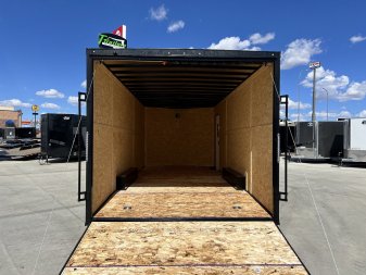 New NEW 2025 AERO 8.5x20 +2’V, 2-7000lb axles= 14K 7’ TALL, 3/8 WOOD Interior, BLACKOUT  EDITION- QUALITY Aluminum Wheels Enclosed Car Hauler Trailer