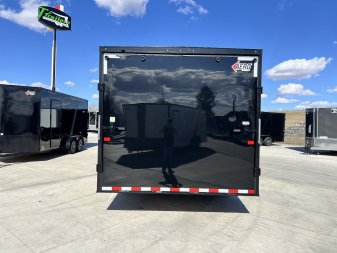 New NEW 2025 AERO 8.5x20 +2’V, 2-7000lb axles= 14K 7’ TALL, 3/8 WOOD Interior, BLACKOUT  EDITION- QUALITY Aluminum Wheels Enclosed Car Hauler Trailer