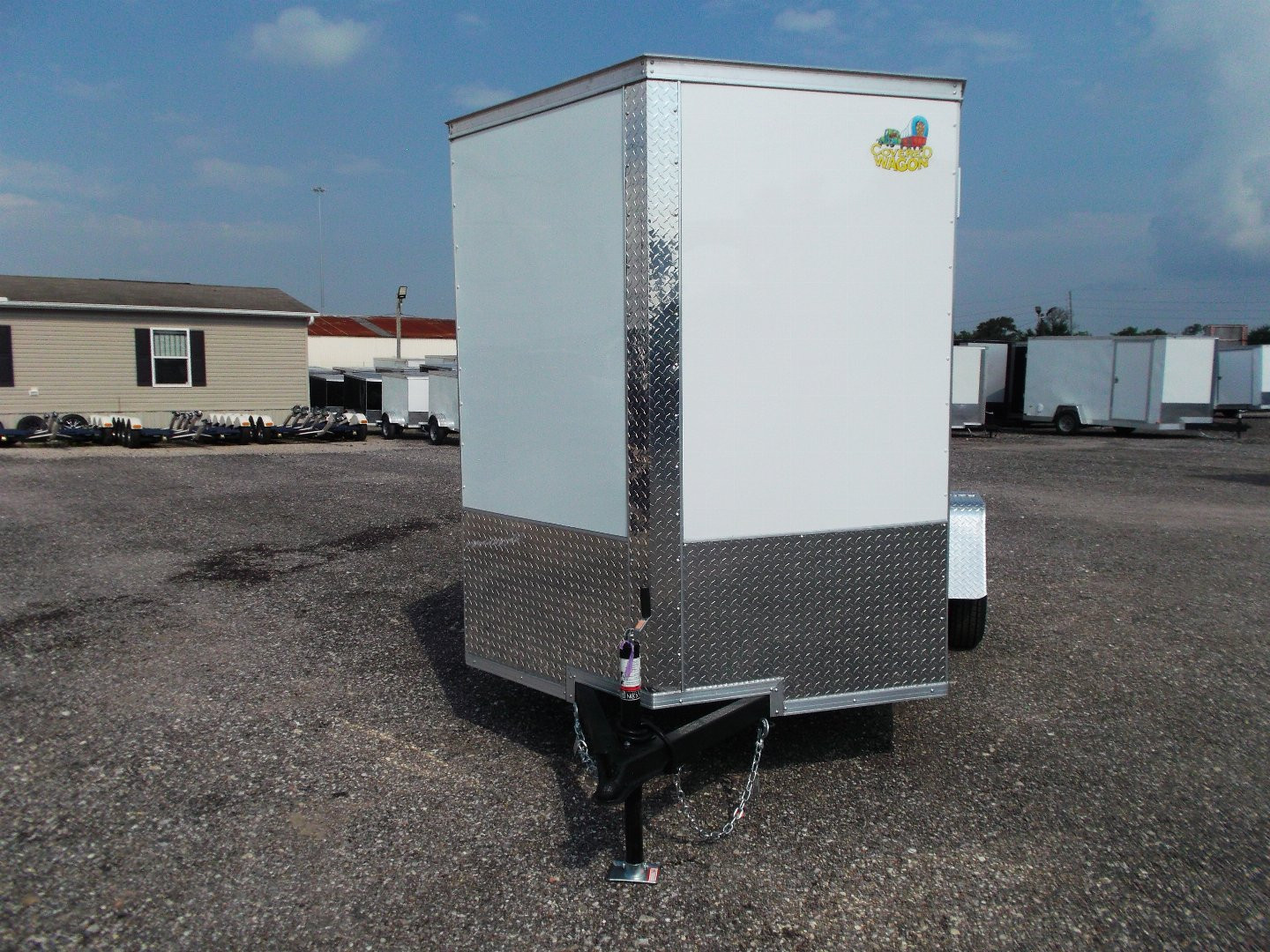 New 2024 Covered Wagon Trailers 6x10 Single Axle Cargo Trailer / Enclosed Trailer / Extra Wide Ramp / 6'6" Interior / RV Side Door / LEDs / .030 White Semi-Screwless Exterior