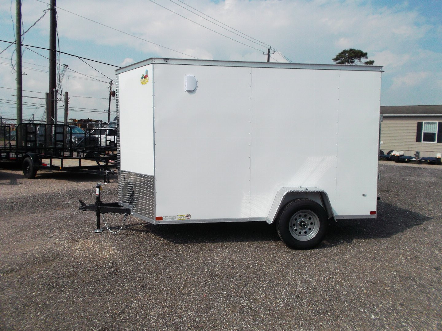 New 2024 Covered Wagon Trailers 6x10 Single Axle Cargo Trailer / Enclosed Trailer / Extra Wide Ramp / 6'6" Interior / RV Side Door / LEDs / .030 White Semi-Screwless Exterior