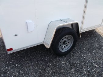 New 2024 Covered Wagon Trailers 6x10 Single Axle Cargo Trailer / Enclosed Trailer / Extra Wide Ramp / 6'6" Interior / RV Side Door / LEDs / .030 White Semi-Screwless Exterior