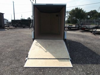 New 2024 Covered Wagon Trailers 6x10 Single Axle Cargo Trailer / Enclosed Trailer / Extra Wide Ramp / 6'6" Interior / RV Side Door / LEDs / .030 White Semi-Screwless Exterior