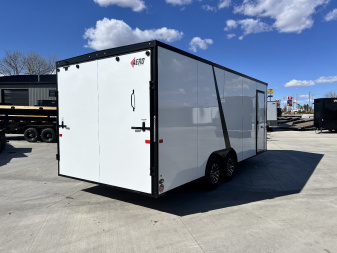 New NEW 2026 AERO 8.5x20 +2’V, 7’ TALL, WHITE Interior, BLACKOUT  EDITION- QUALITY Aluminum Wheels Enclosed Car Hauler Trailer