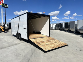 New NEW 2026 AERO 8.5x20 +2’V, 7’ TALL, WHITE Interior, BLACKOUT  EDITION- QUALITY Aluminum Wheels Enclosed Car Hauler Trailer