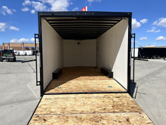 New NEW 2026 AERO 8.5x20 +2’V, 7’ TALL, WHITE Interior, BLACKOUT  EDITION- QUALITY Aluminum Wheels Enclosed Car Hauler Trailer