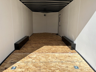 New NEW 2026 AERO 8.5x20 +2’V, 7’ TALL, WHITE Interior, BLACKOUT  EDITION- QUALITY Aluminum Wheels Enclosed Car Hauler Trailer