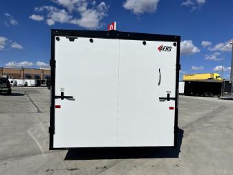 New NEW 2026 AERO 8.5x20 +2’V, 7’ TALL, WHITE Interior, BLACKOUT  EDITION- QUALITY Aluminum Wheels Enclosed Car Hauler Trailer
