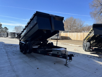 New NEW 2025 Southland14ft Low Profile HIGH SIDE Dump Trailer 2-8000 lb axles = 16K with Aluminum Ramps and TARP