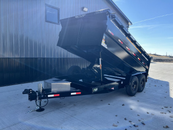 New NEW 2025 Southland14ft Low Profile HIGH SIDE Dump Trailer 2-8000 lb axles = 16K with Aluminum Ramps and TARP