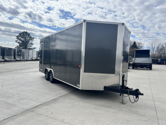 Used 2023 AERO 8.5x20 +2’V SNOW BEAR EXTRA TALL 7’ 7” QUALITY Enclosed Rear Ramp Car Hauler Cargo Trailer