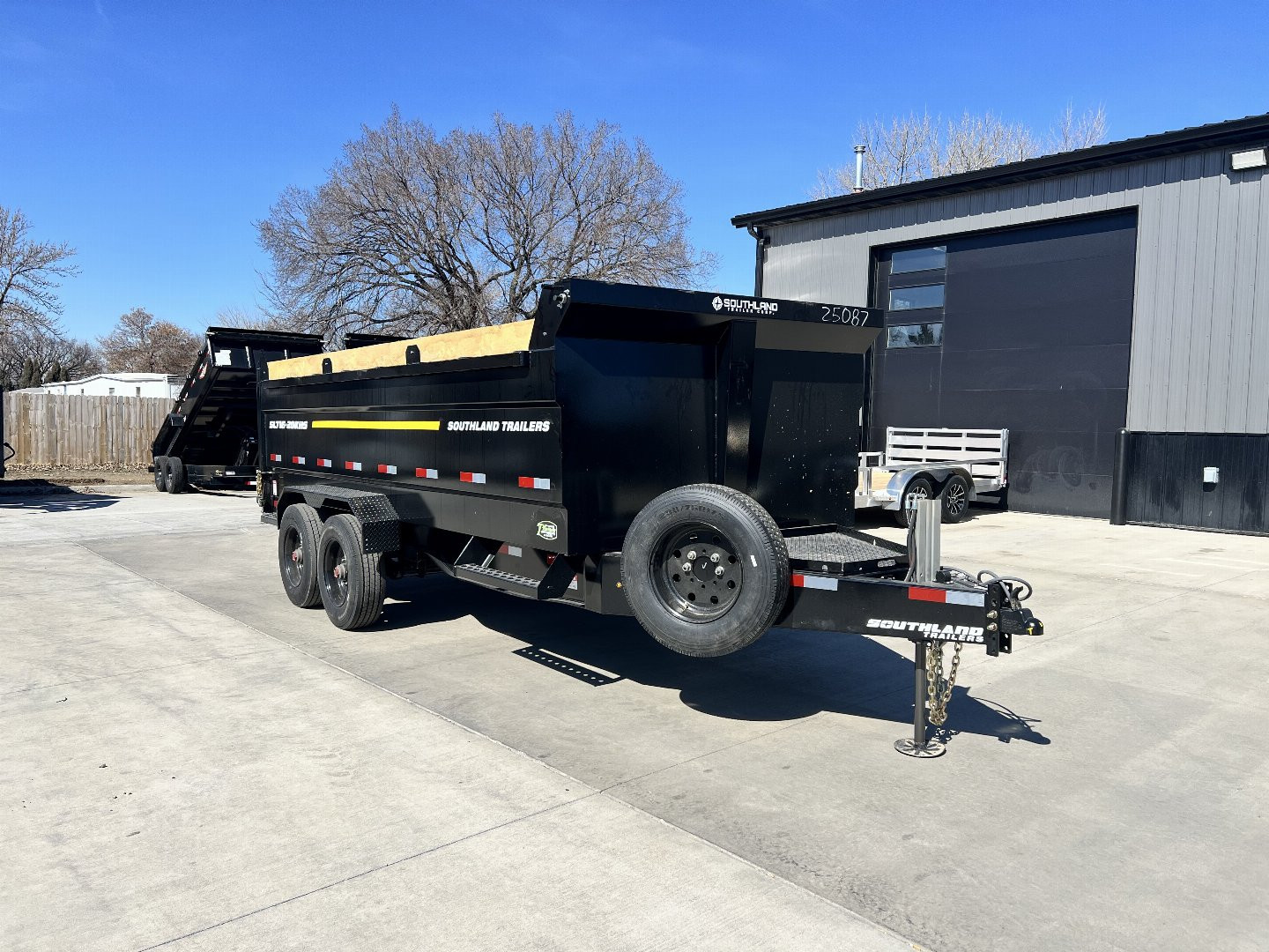 New NEW 2025 Southland 7x16 hydraulic Jack Heavy Duty Dump Trailer 2-10000 lb TORSION axles =20K aluminum ramps and Tarp Included