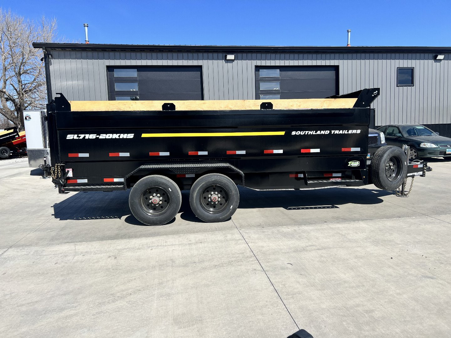 New NEW 2025 Southland 7x16 hydraulic Jack Heavy Duty Dump Trailer 2-10000 lb TORSION axles =20K aluminum ramps and Tarp Included