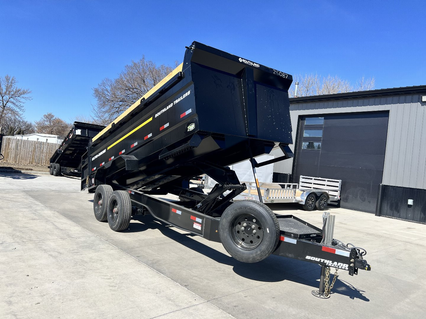New NEW 2025 Southland 7x16 hydraulic Jack Heavy Duty Dump Trailer 2-10000 lb TORSION axles =20K aluminum ramps and Tarp Included