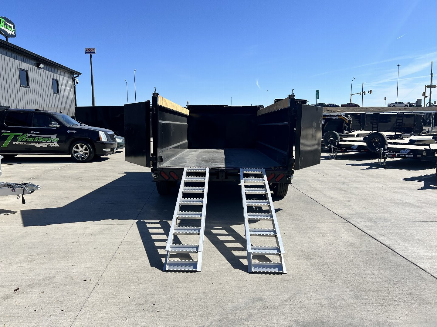 New NEW 2025 Southland 7x16 hydraulic Jack Heavy Duty Dump Trailer 2-10000 lb TORSION axles =20K aluminum ramps and Tarp Included