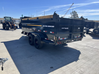 New NEW 2025 Southland 7x16 hydraulic Jack Heavy Duty Dump Trailer 2-10000 lb TORSION axles =20K aluminum ramps and Tarp Included