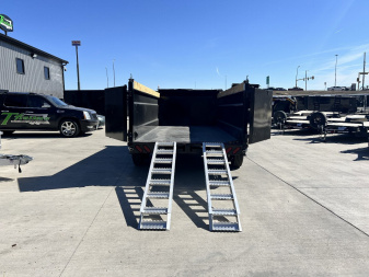 New NEW 2025 Southland 7x16 hydraulic Jack Heavy Duty Dump Trailer 2-10000 lb TORSION axles =20K aluminum ramps and Tarp Included