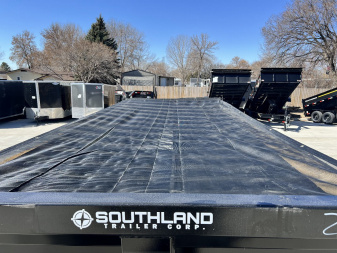 New NEW 2025 Southland 7x16 hydraulic Jack Heavy Duty Dump Trailer 2-10000 lb TORSION axles =20K aluminum ramps and Tarp Included