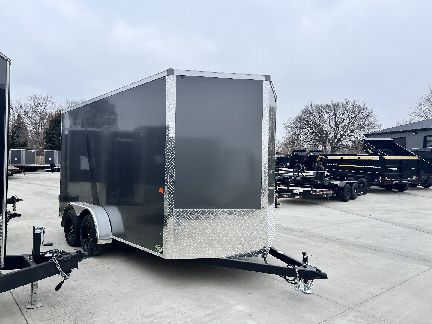 New NEW 2025 AERO 7x14 +2 V TALL UTV QUALITY Enclosed, WHITE Interior, Rear Ramp Cargo Trailer