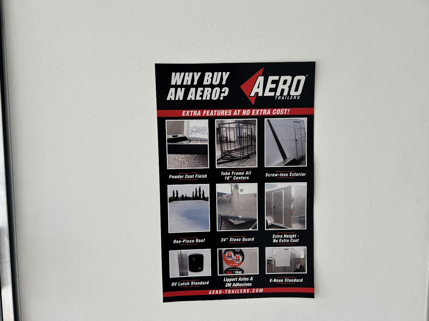 New NEW 2025 AERO 7x14 +2 V TALL UTV QUALITY Enclosed, WHITE Interior, Rear Ramp Cargo Trailer