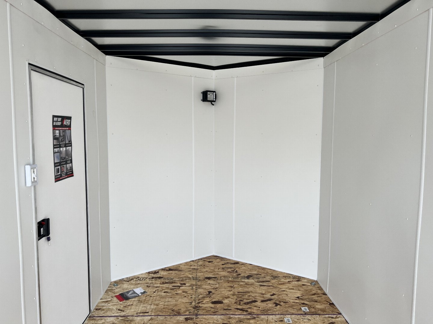 New NEW 2025 AERO 7x14 +2 V TALL UTV QUALITY Enclosed, WHITE Interior, Rear Ramp Cargo Trailer
