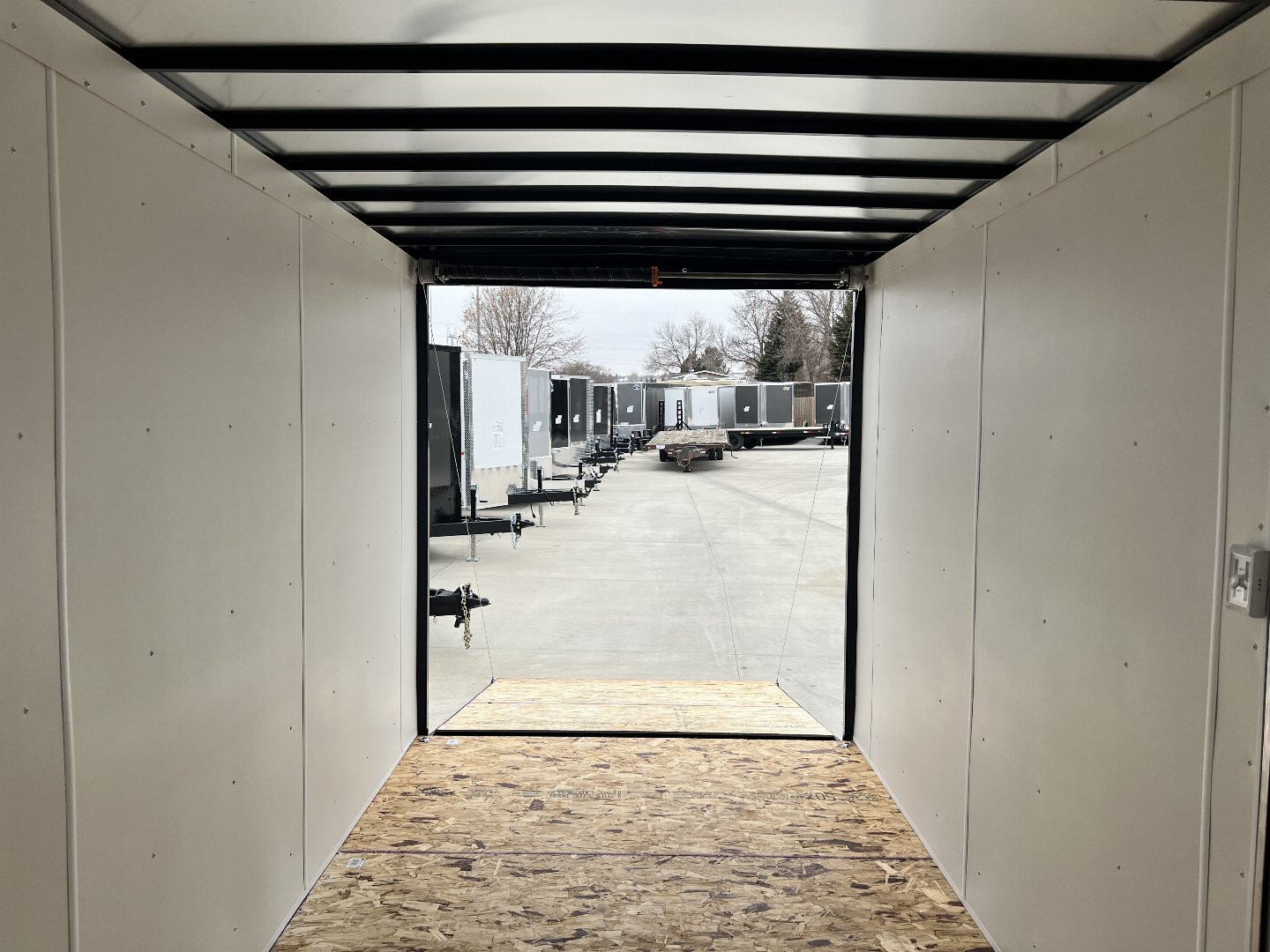 New NEW 2025 AERO 7x14 +2 V TALL UTV QUALITY Enclosed, WHITE Interior, Rear Ramp Cargo Trailer