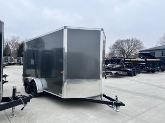 New NEW 2025 AERO 7x14 +2 V TALL UTV QUALITY Enclosed, WHITE Interior, Rear Ramp Cargo Trailer