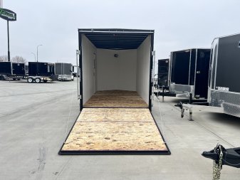 New NEW 2025 AERO 7x14 +2 V TALL UTV QUALITY Enclosed, WHITE Interior, Rear Ramp Cargo Trailer