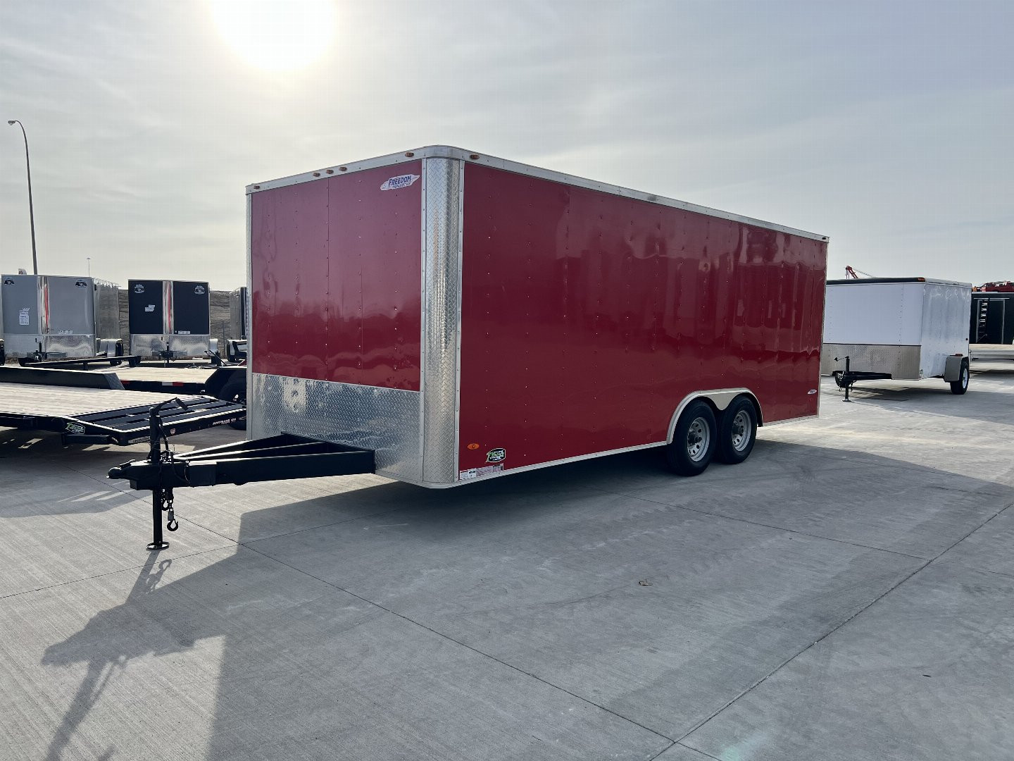 Used 2021 Freedom 8.5x20 Rear Ramp Enclosed Cargo Hauler Trailer 10K