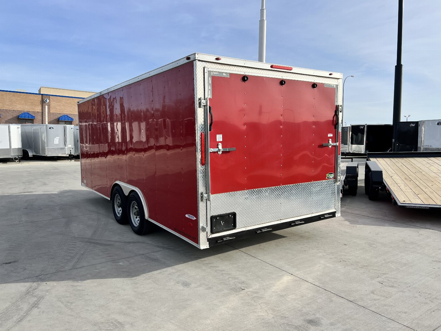 Used 2021 Freedom 8.5x20 Rear Ramp Enclosed Cargo Hauler Trailer 10K