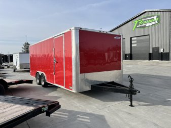 Used 2021 Freedom 8.5x20 Rear Ramp Enclosed Cargo Hauler Trailer 10K