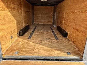 Used 2021 Freedom 8.5x20 Rear Ramp Enclosed Cargo Hauler Trailer 10K