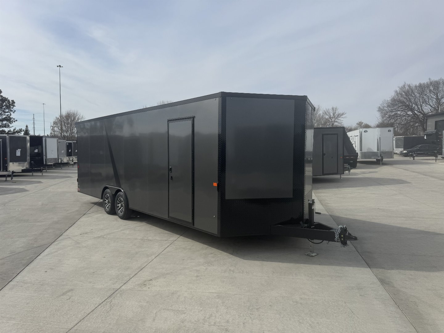 New NEW 2025 AERO 8.5x24 +2’V 7' TALL WING -BLACKOUT  EDITION - QUALITY Enclosed Rear Ramp Car Hauler Cargo Trailer