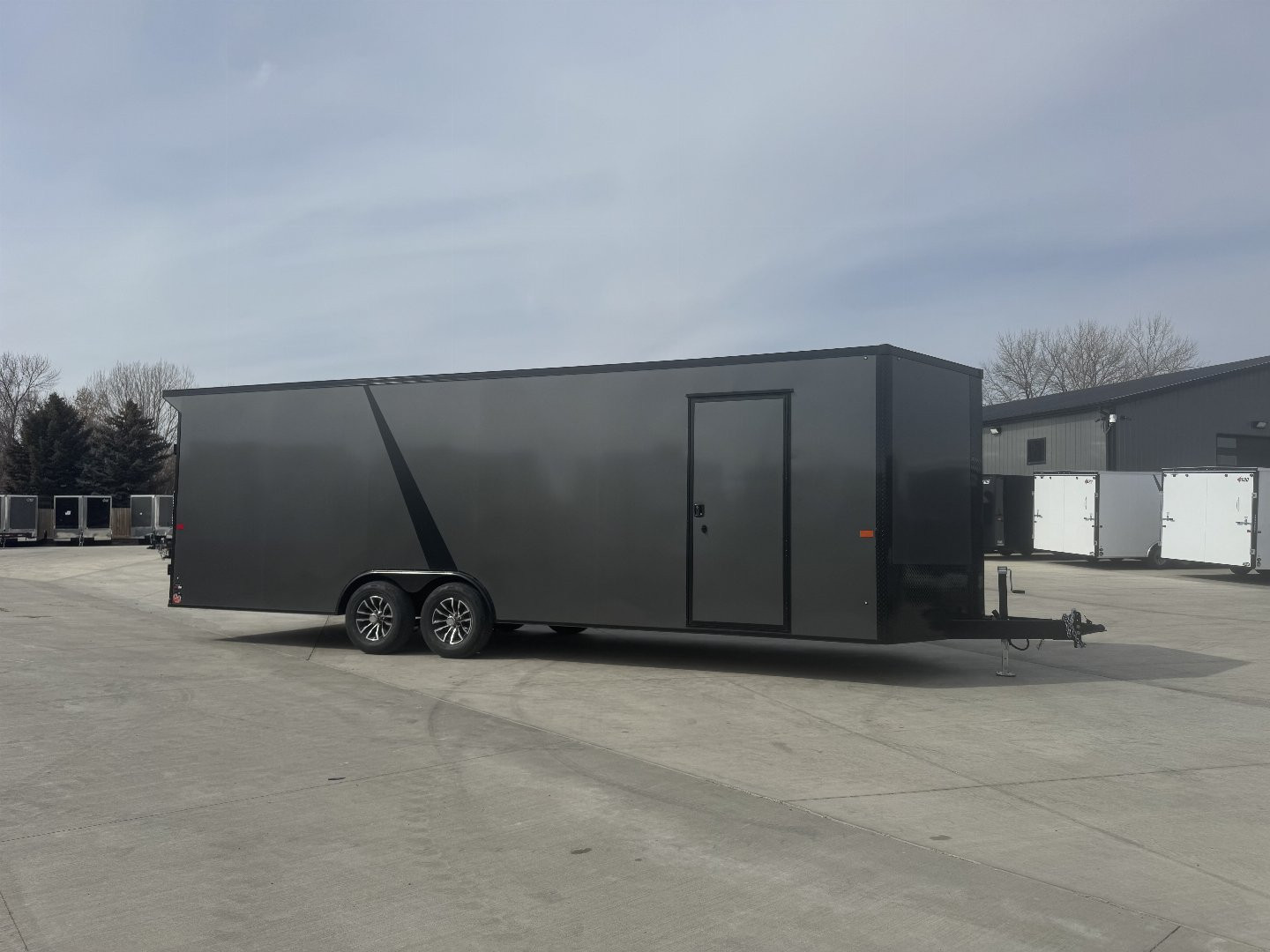 New NEW 2025 AERO 8.5x24 +2’V 7' TALL WING -BLACKOUT  EDITION - QUALITY Enclosed Rear Ramp Car Hauler Cargo Trailer