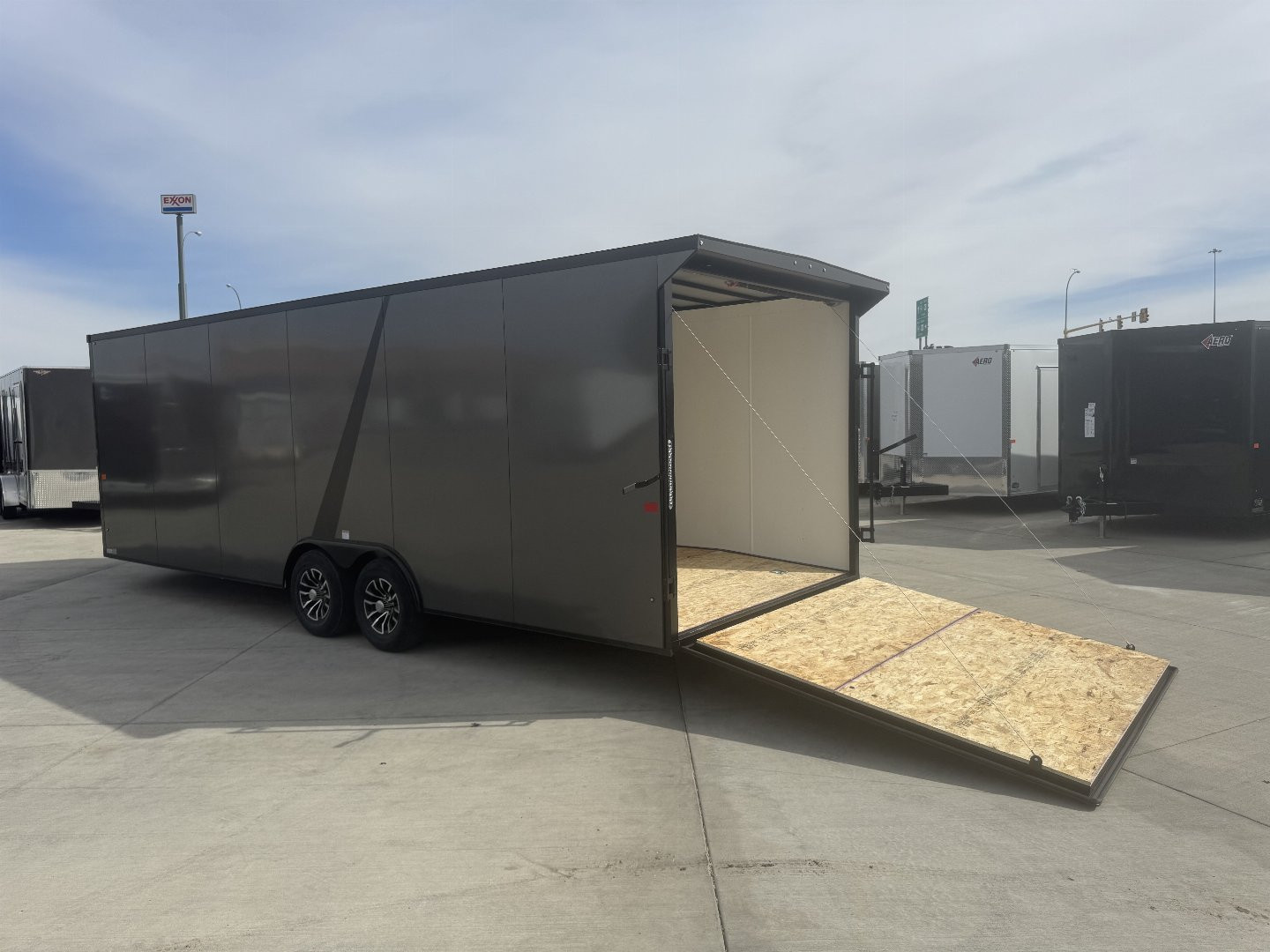 New NEW 2025 AERO 8.5x24 +2’V 7' TALL WING -BLACKOUT  EDITION - QUALITY Enclosed Rear Ramp Car Hauler Cargo Trailer