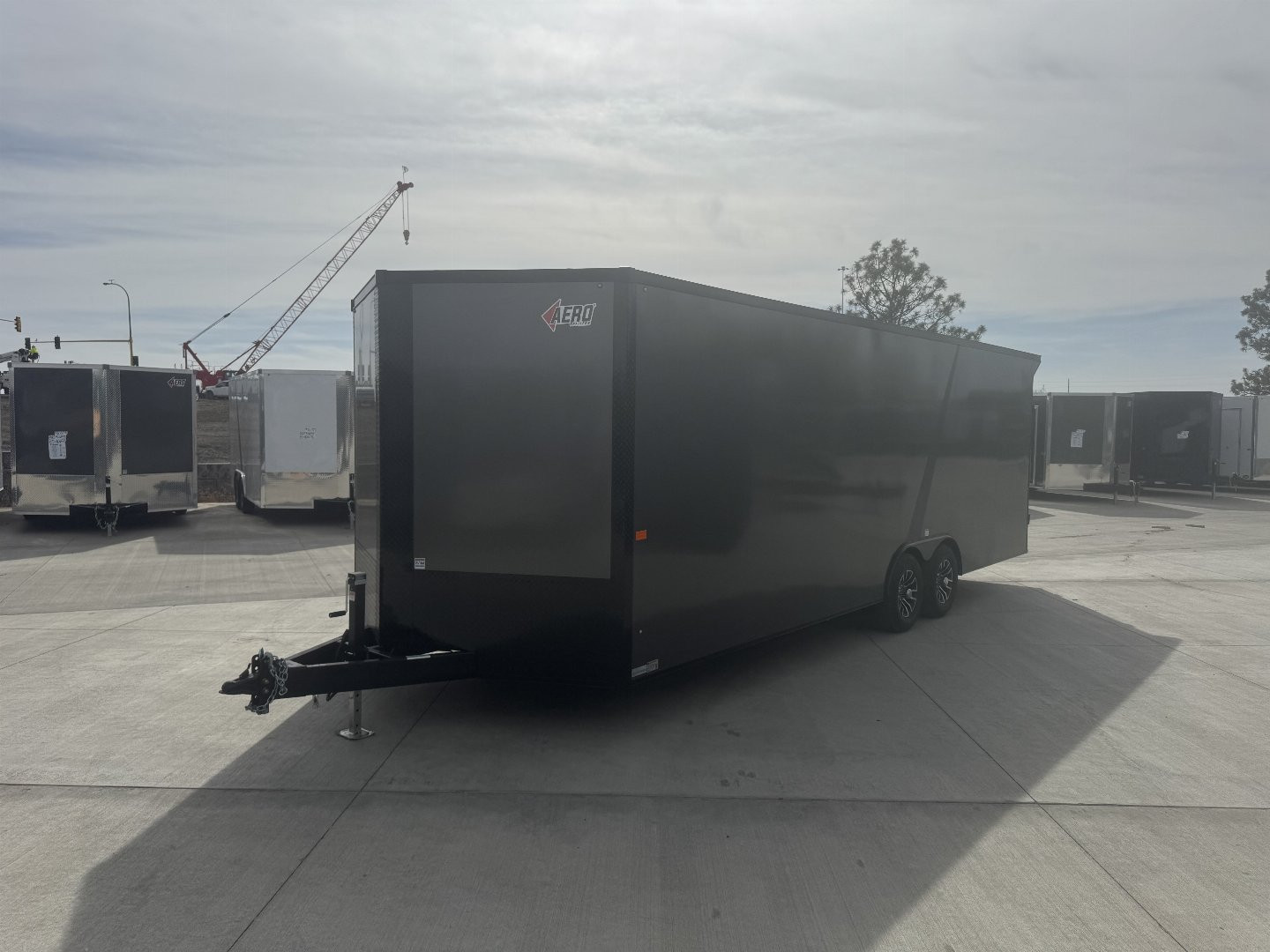 New NEW 2025 AERO 8.5x24 +2’V 7' TALL WING -BLACKOUT  EDITION - QUALITY Enclosed Rear Ramp Car Hauler Cargo Trailer
