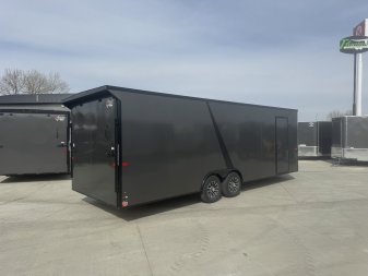 New NEW 2025 AERO 8.5x24 +2’V 7' TALL WING -BLACKOUT  EDITION - QUALITY Enclosed Rear Ramp Car Hauler Cargo Trailer