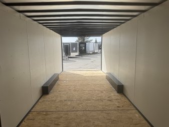 New NEW 2025 AERO 8.5x24 +2’V 7' TALL WING -BLACKOUT  EDITION - QUALITY Enclosed Rear Ramp Car Hauler Cargo Trailer