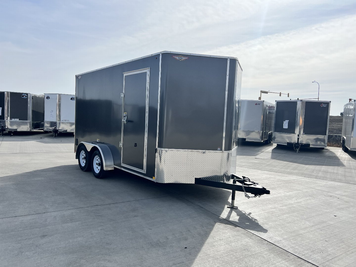 New 2025 H&H 7x14 +2’V TALL 7’ Enclosed Rear Ramp Car Hauler Cargo Trailer