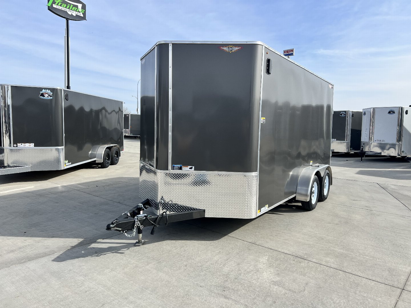 New 2025 H&H 7x14 +2’V TALL 7’ Enclosed Rear Ramp Car Hauler Cargo Trailer