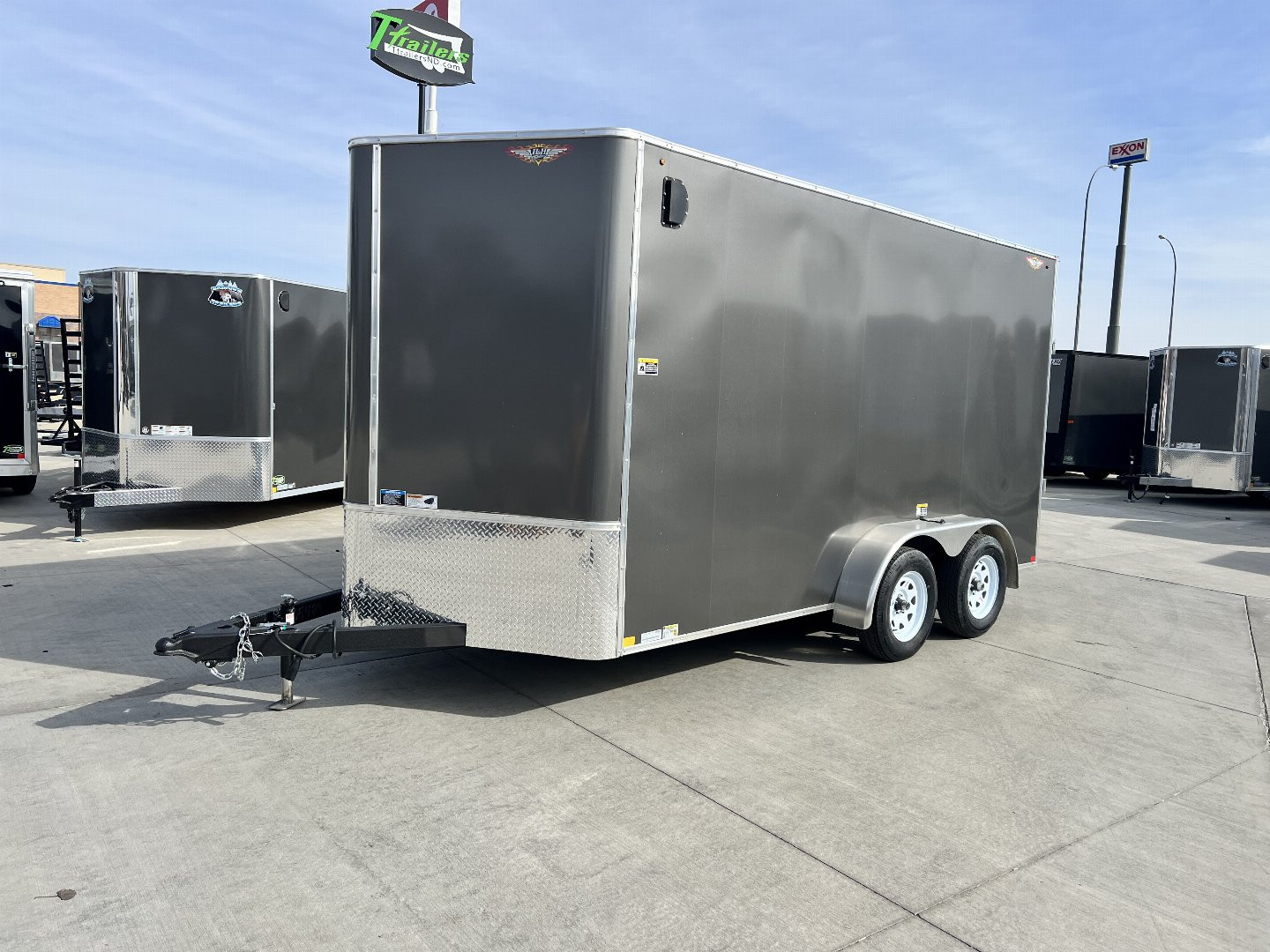 New 2025 H&H 7x14 +2’V TALL 7’ Enclosed Rear Ramp Car Hauler Cargo Trailer