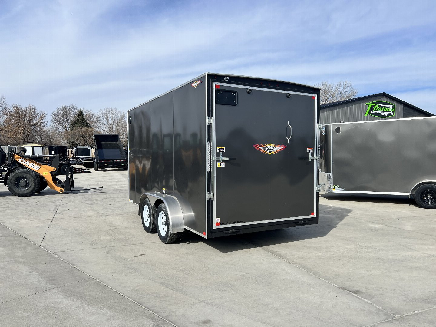 New 2025 H&H 7x14 +2’V TALL 7’ Enclosed Rear Ramp Car Hauler Cargo Trailer