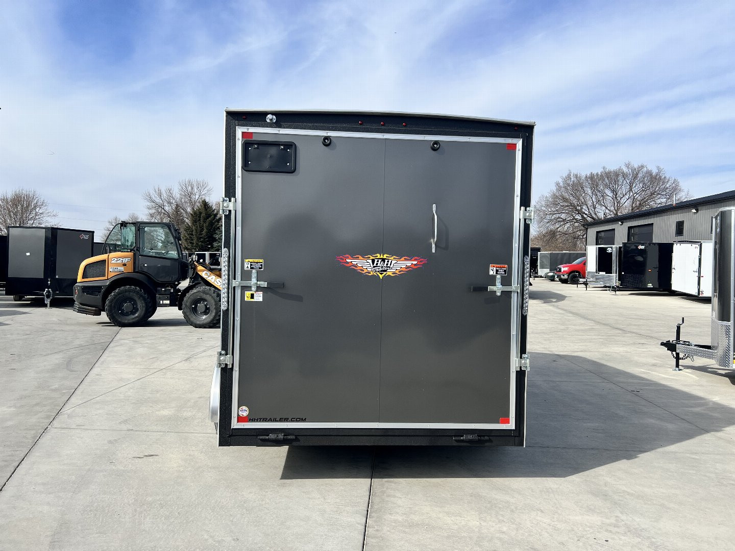 New 2025 H&H 7x14 +2’V TALL 7’ Enclosed Rear Ramp Car Hauler Cargo Trailer