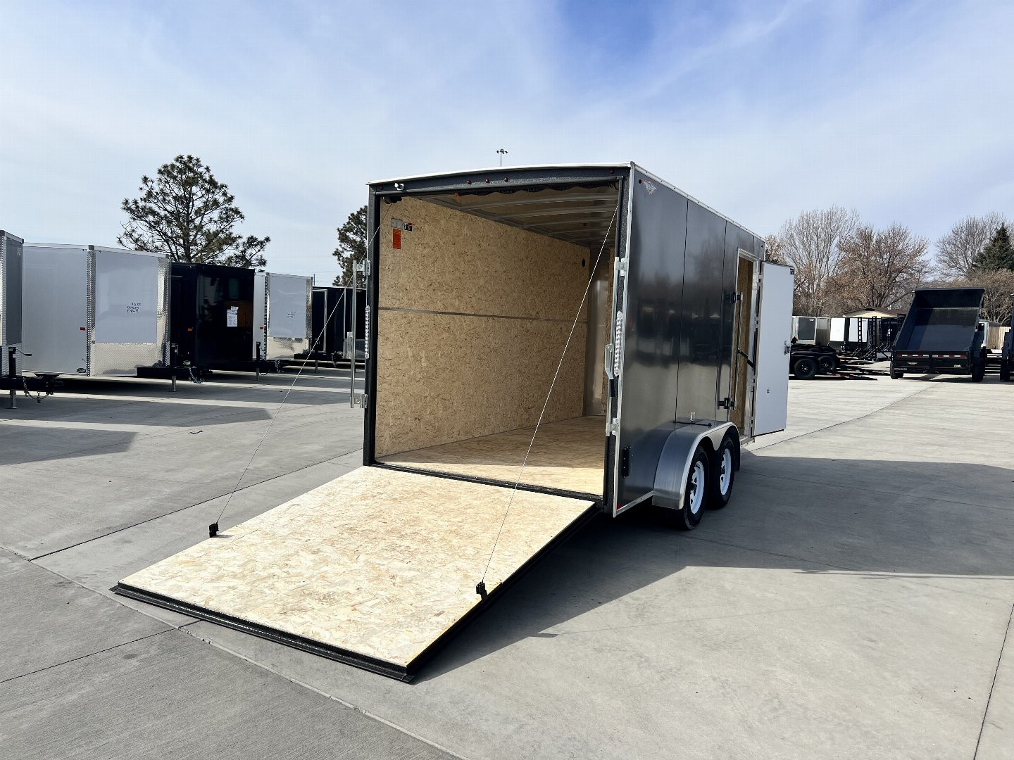 New 2025 H&H 7x14 +2’V TALL 7’ Enclosed Rear Ramp Car Hauler Cargo Trailer