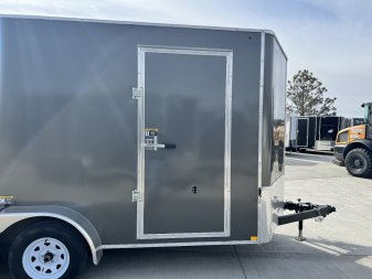 New 2025 H&H 7x14 +2’V TALL 7’ Enclosed Rear Ramp Car Hauler Cargo Trailer