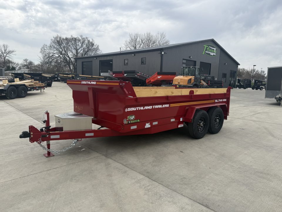 New NEW 2026 Southland 14ft Low Profile Dump Trailer 2-7000 lb axles =14K with Ramps