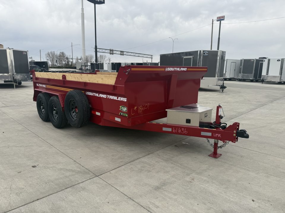 New NEW 2026 Southland 14ft Low Profile Dump Trailer 2-7000 lb axles =14K with Ramps