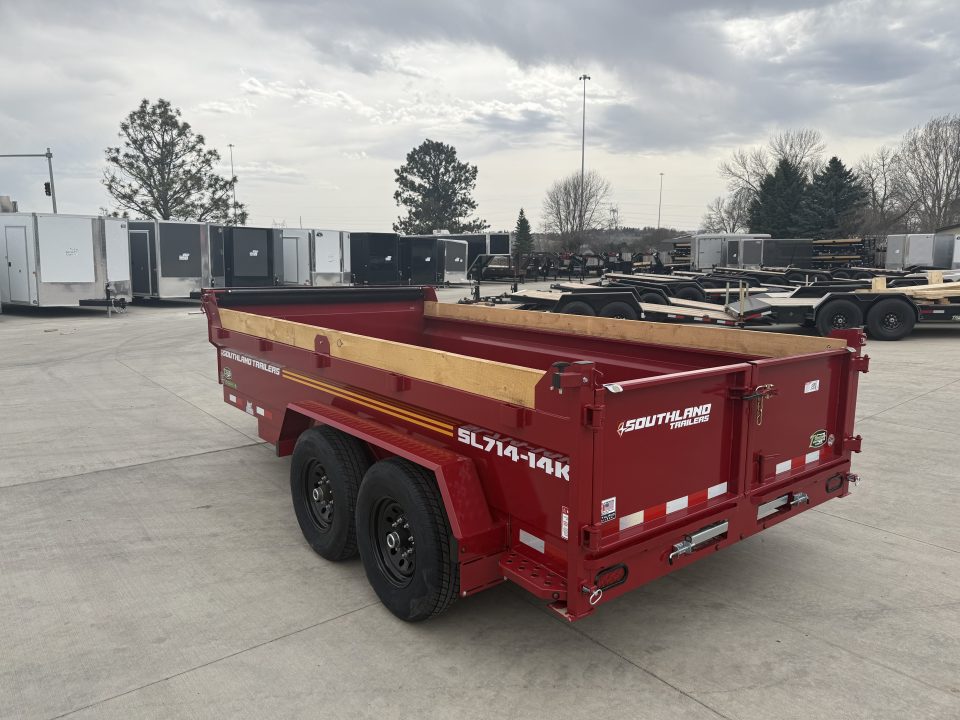 New NEW 2026 Southland 14ft Low Profile Dump Trailer 2-7000 lb axles =14K with Ramps